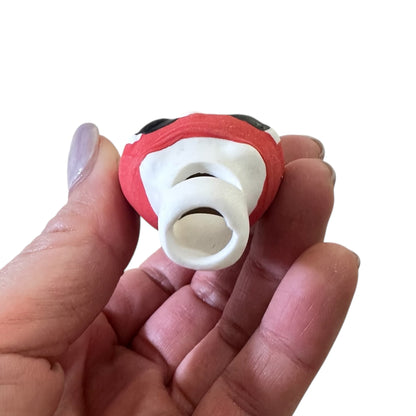 Ceramic Santa Whistle Necklace, Hand-Painted Christmas Pendant