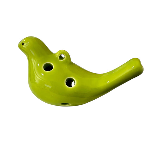 Ceramic Bird Ocarina - 6-Hole Musical Instrument - Lime