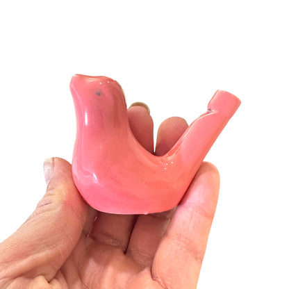 Ceramic Water Whistle Wind Instrument Rose Bird
