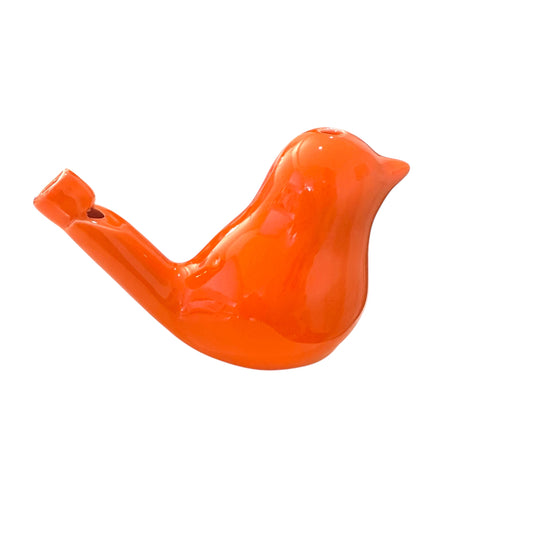 Ceramic Water Whistle Wind Instrument Orange Bird