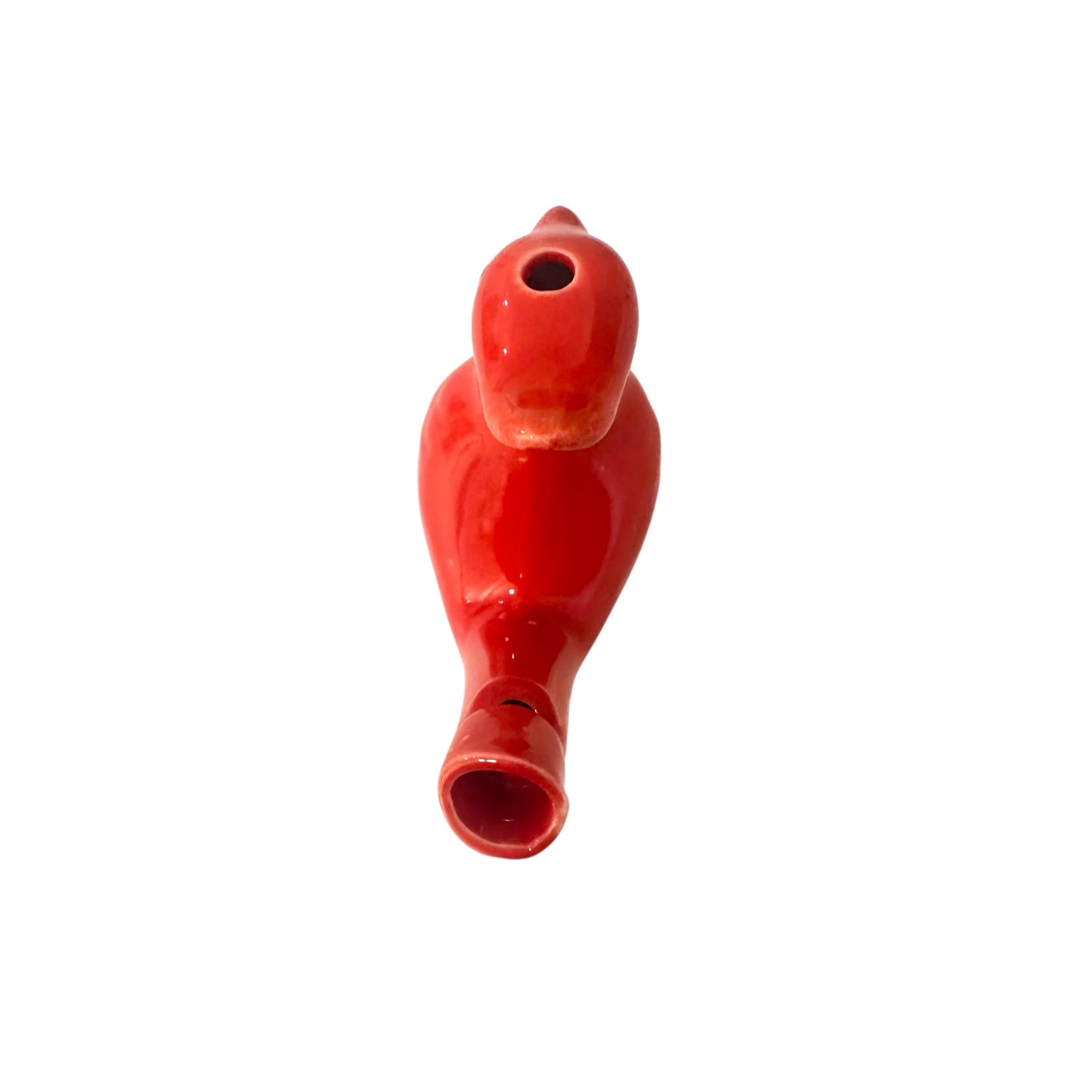 Ceramic Water Whistle Wind Instrument Red Crest Bird