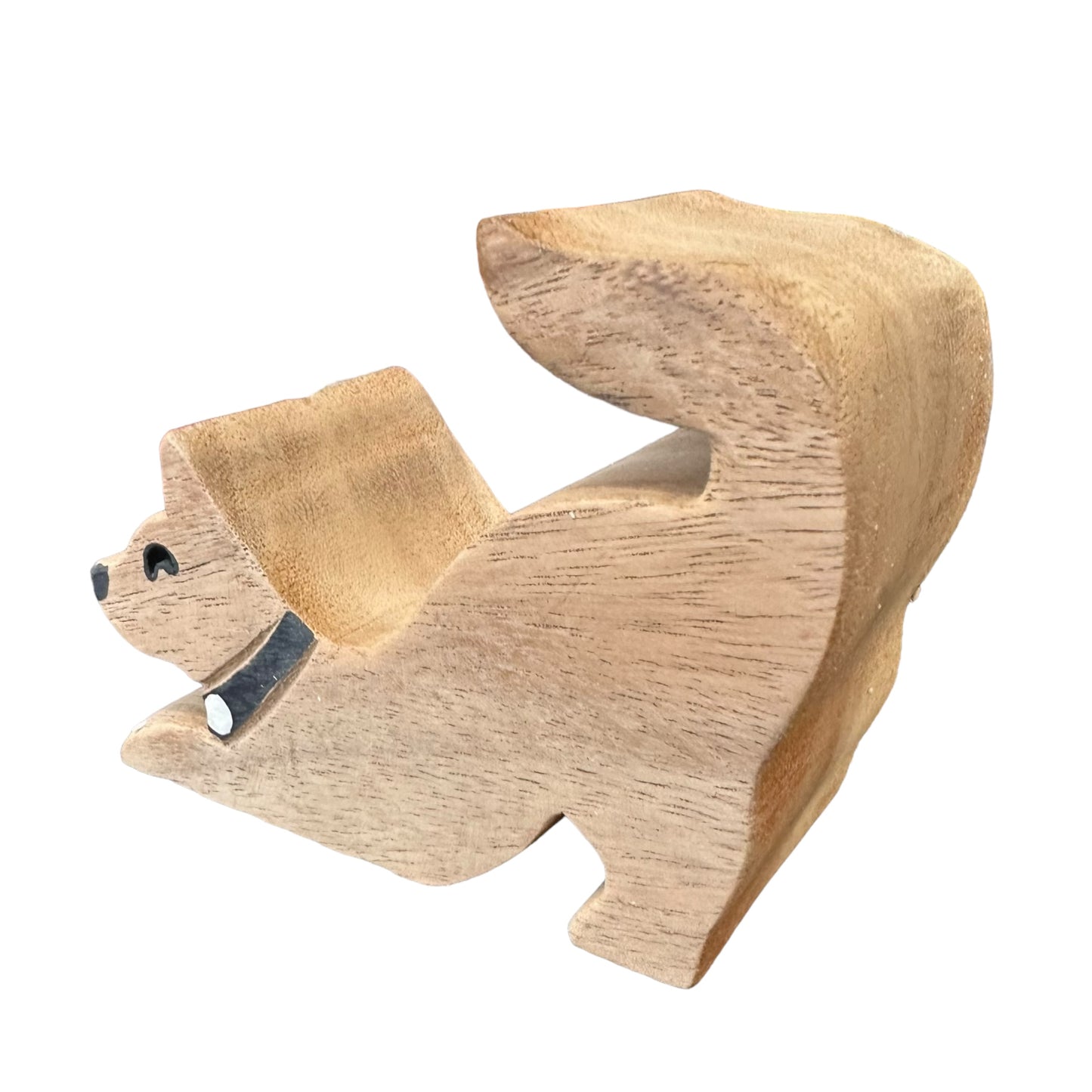 Wooden Cat Phone Holder