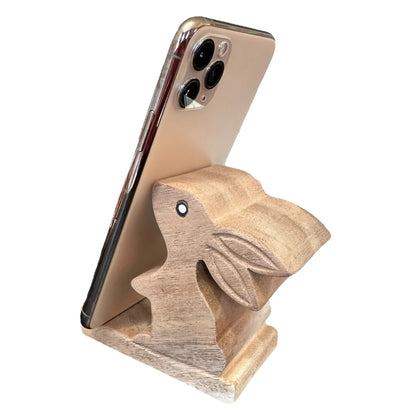 Wooden Cute Rabbit Phone Holder