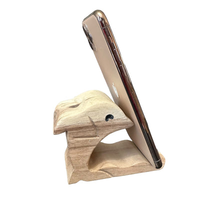 Wooden Dolphin Phone Holder