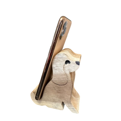 Wooden Beagle Phone Holder