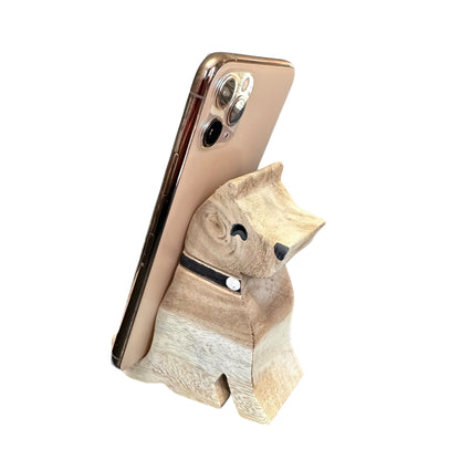 Wooden Husky Phone Holder