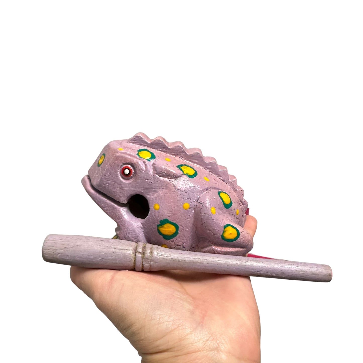4" Large Lavender Frog Musical Frog Percussion Instrument