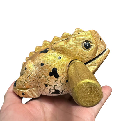 4" Large Golden Frog Musical Frog Percussion Instrument