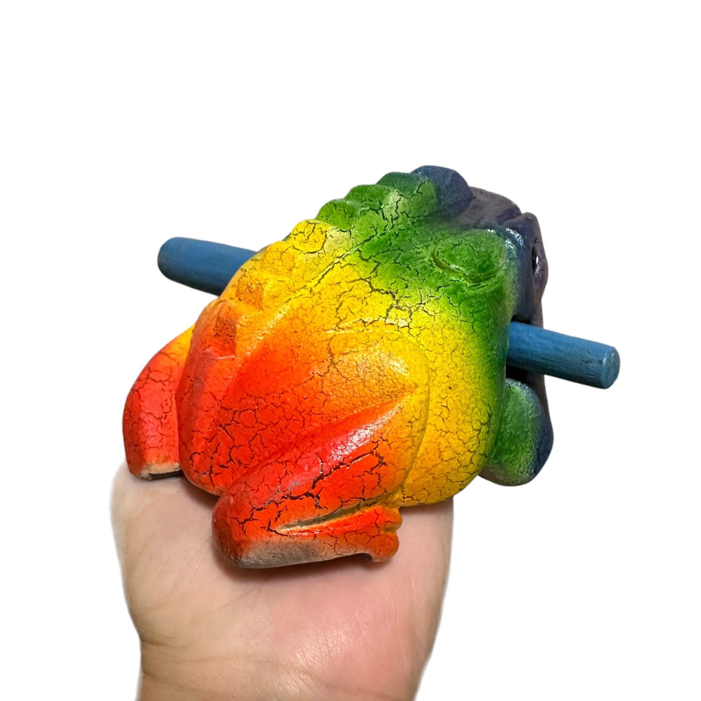 4" Large Rainbow Frog Musical Frog Percussion Instrument