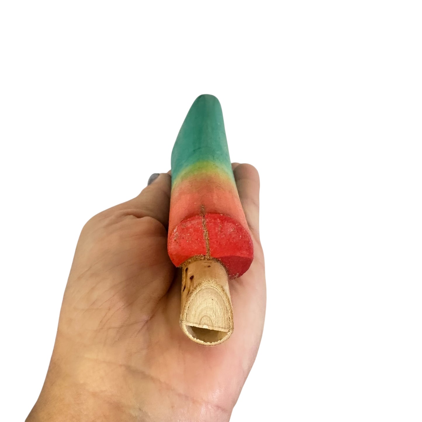 Green Wooden Bird Song Whistle