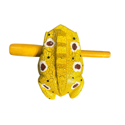 4" Large Mustard Frog Musical Frog Percussion Instrument