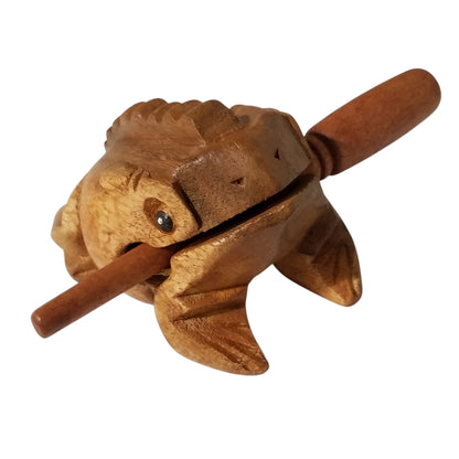 3" Wooden Musical Frog - Dark Oak Stained (Percussion Instrument)