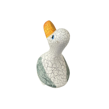 Vintage Crackle Duck – Hand-Carved Wooden Decor