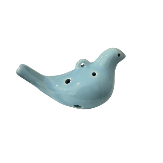 Ceramic Bird Ocarina - 6-Hole Musical Instrument - Blue