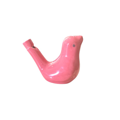 Ceramic Water Whistle Wind Instrument Rose Bird