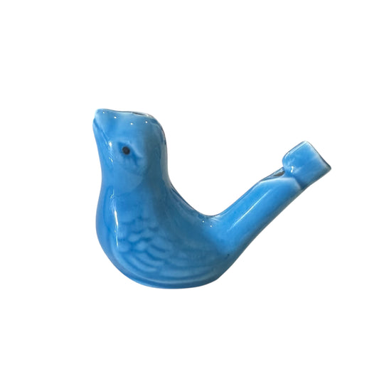 Ceramic Water Whistle Wind Instrument Blue Bird