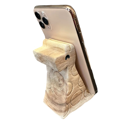 Wooden Giraffe Phone Holder