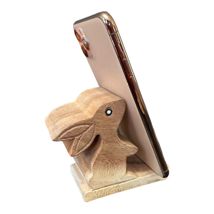 Wooden Cute Rabbit Phone Holder