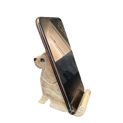 Wooden Beagle Phone Holder