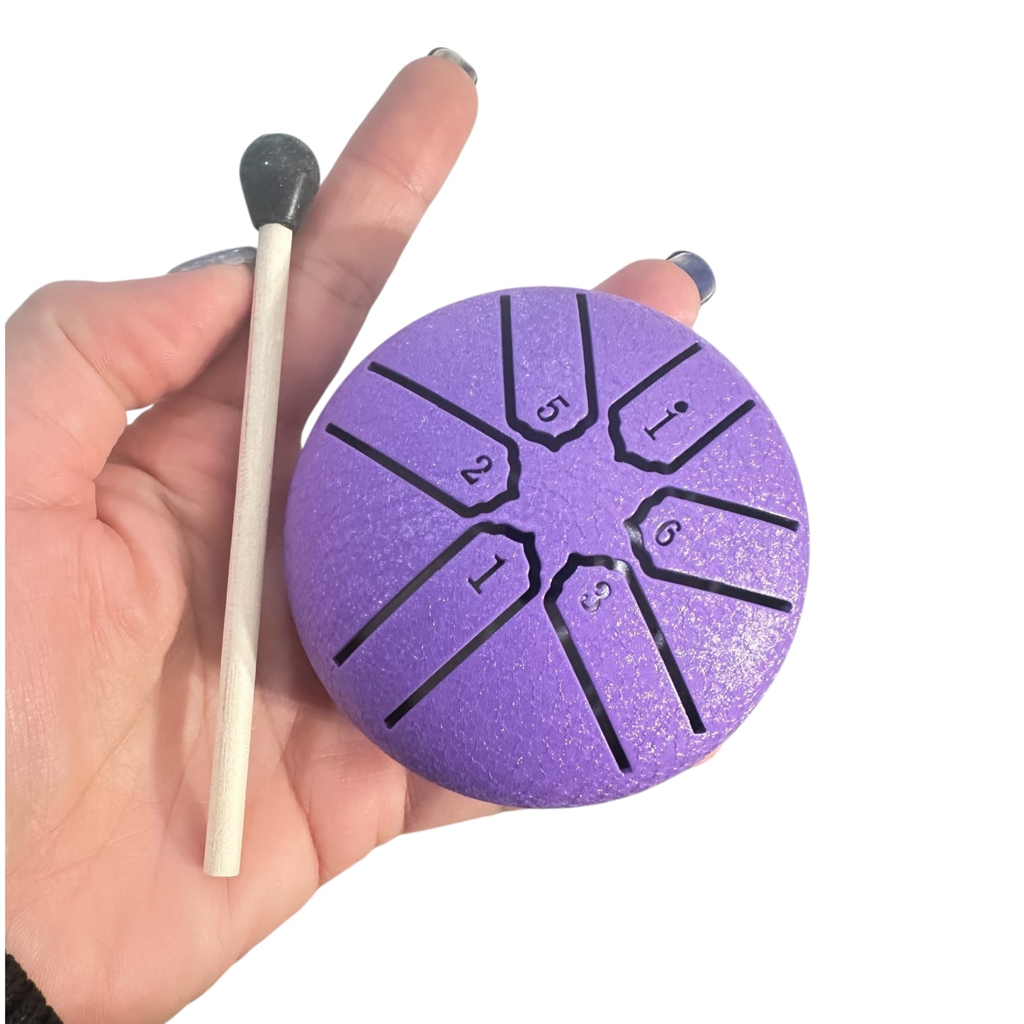 Mini Steel Rain Drum – 3-Inch Percussion Instrument with Mallet (purple)