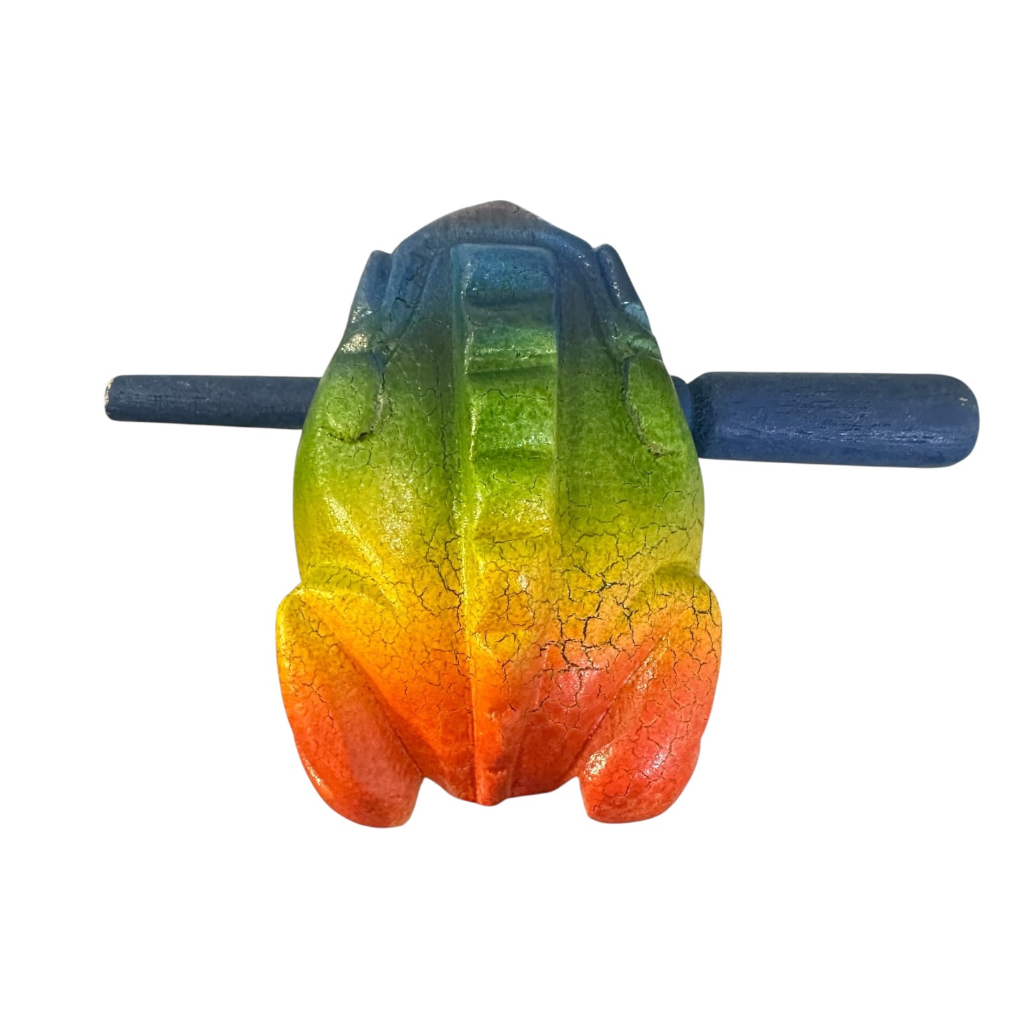 2" Wooden Musical Frog - Rainbow Design (Percussion Instrument)