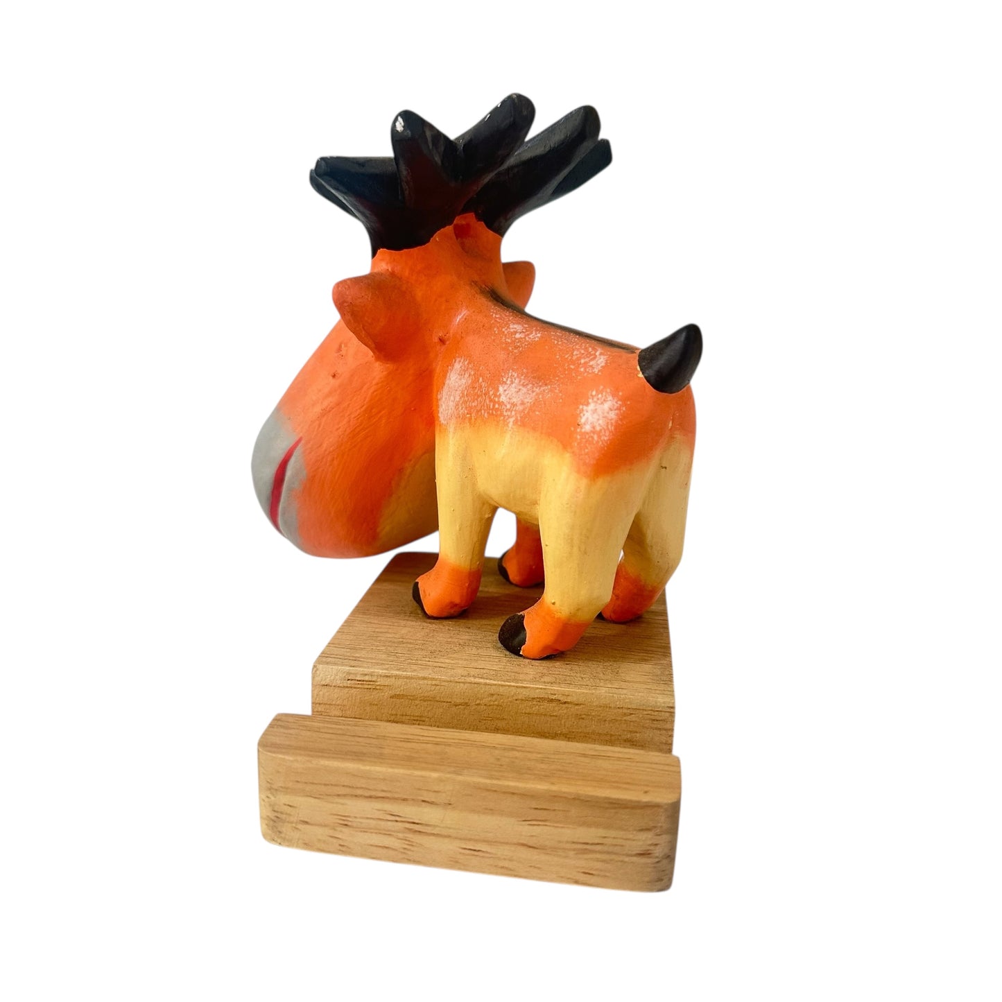 Handmade Wooden Reindeer Phone Holder – Desk Organizer Stand