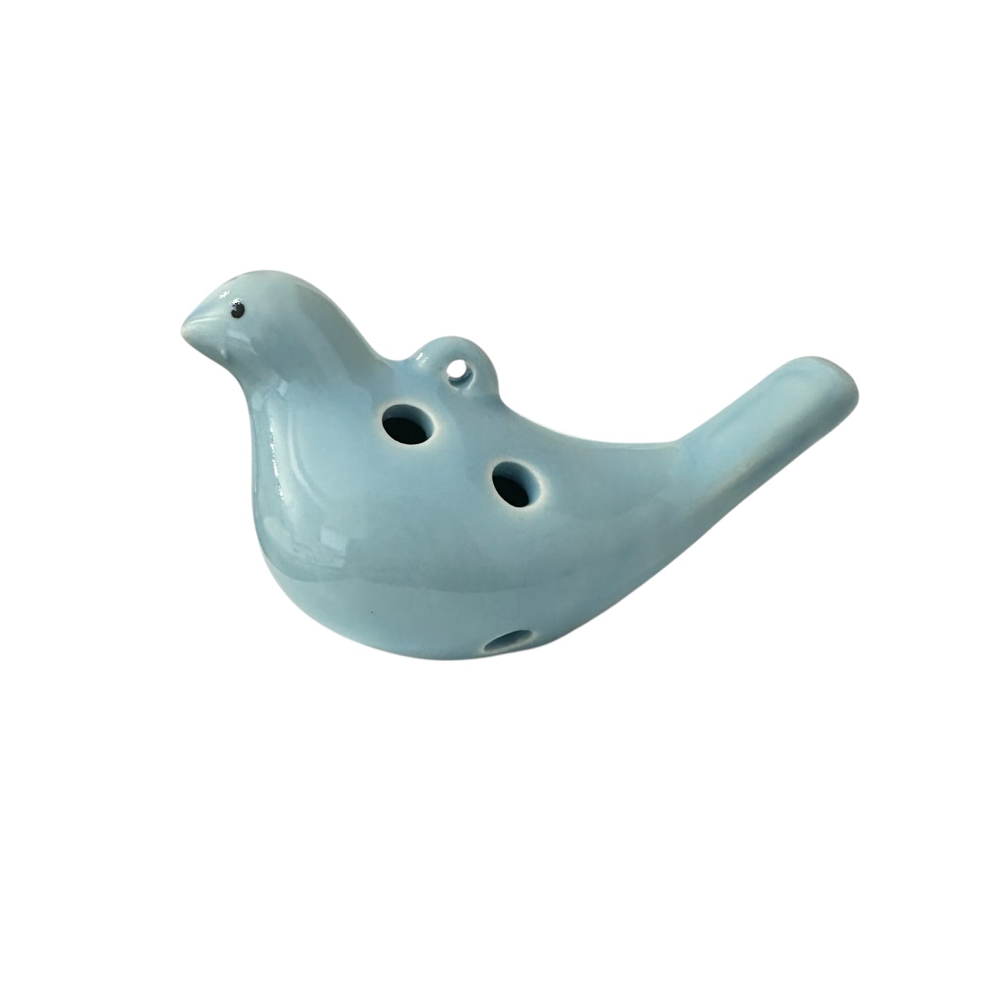 Ceramic Bird Ocarina - 6-Hole Musical Instrument - Blue