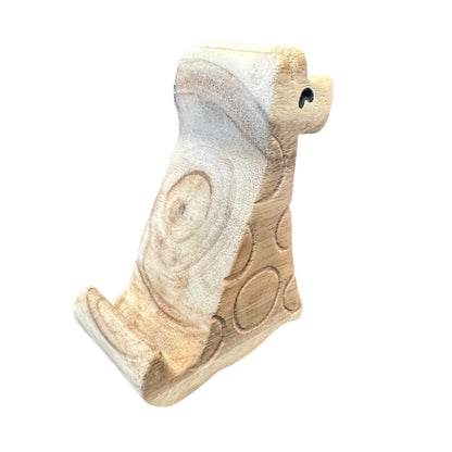 Wooden Giraffe Phone Holder