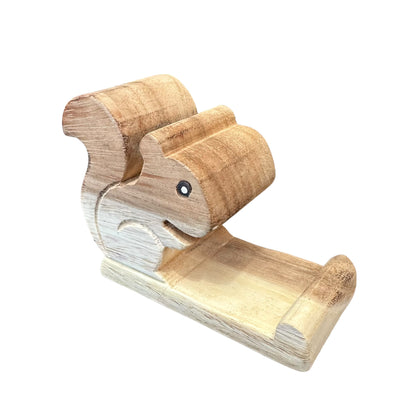 Wooden Squirrel Phone Holder