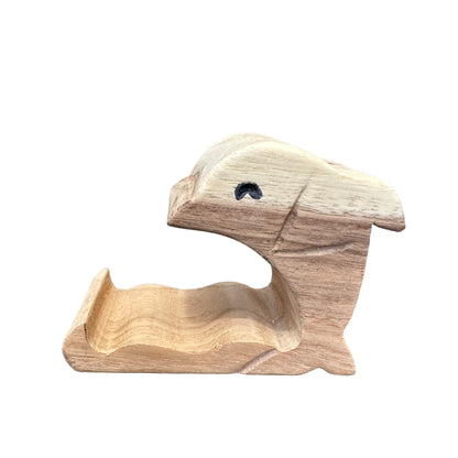 Wooden Dolphin Phone Holder