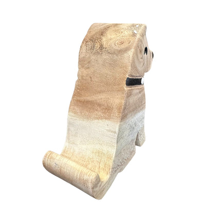 Wooden Husky Phone Holder