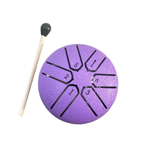 Mini Steel Rain Drum – 3-Inch Percussion Instrument with Mallet (purple)
