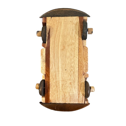 Large Vintage Wooden Convertible Car Figurine