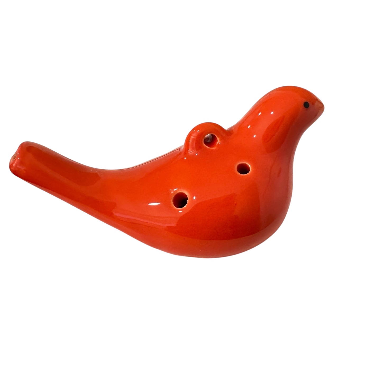 Ceramic Bird Ocarina - 6-Hole Musical Instrument - Red