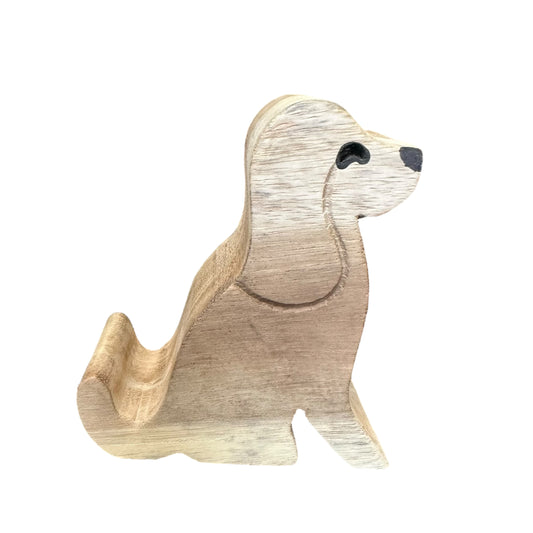 Wooden Beagle Phone Holder