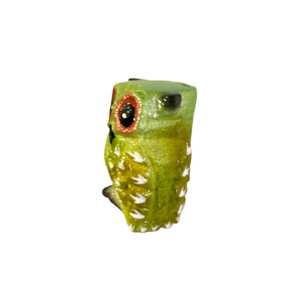 2" Green Forest Wooden Musical Whistle Owl  Instrument