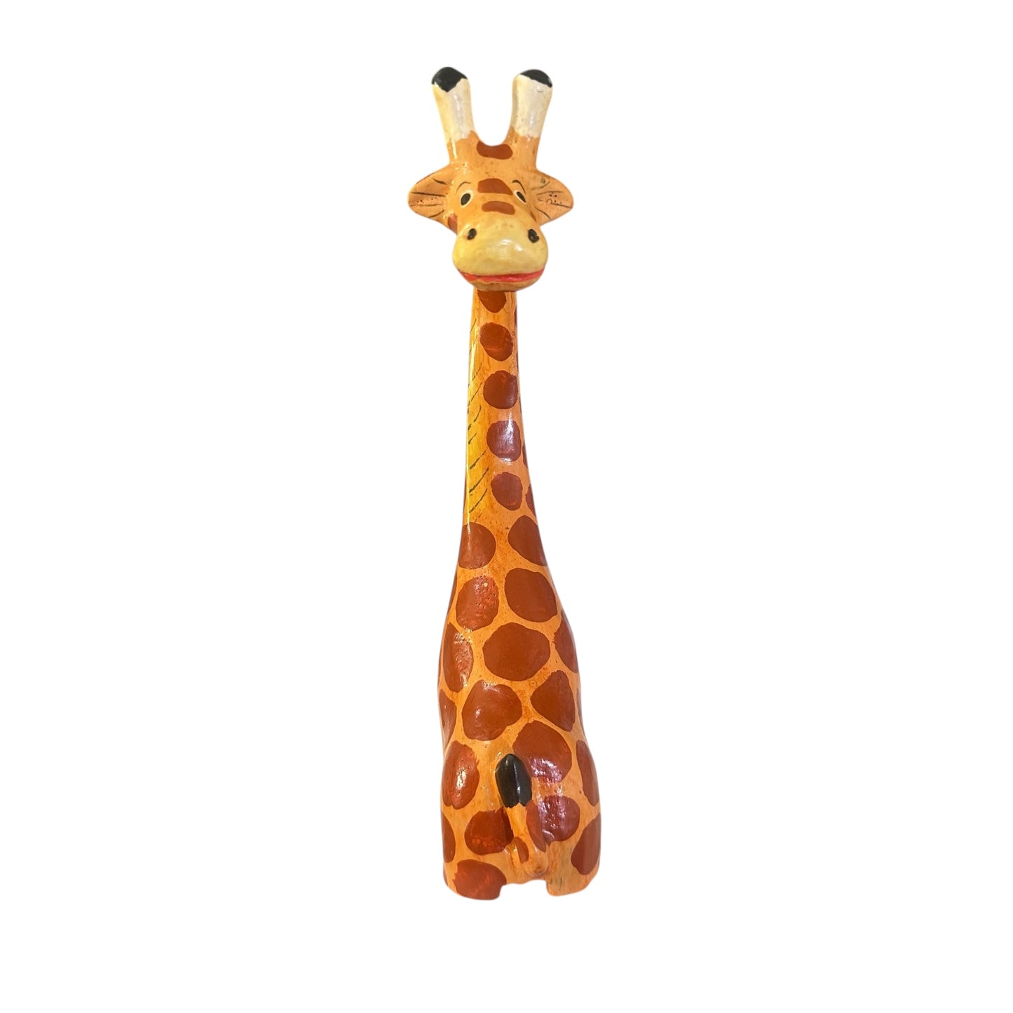 Hand-Painted Wooden Giraffe Figurine – Artisan Home Décor