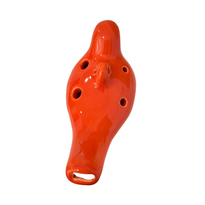 Ceramic Bird Ocarina - 6-Hole Musical Instrument - Red