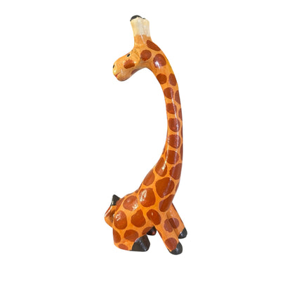 Hand-Painted Wooden Giraffe Figurine – Artisan Home Décor