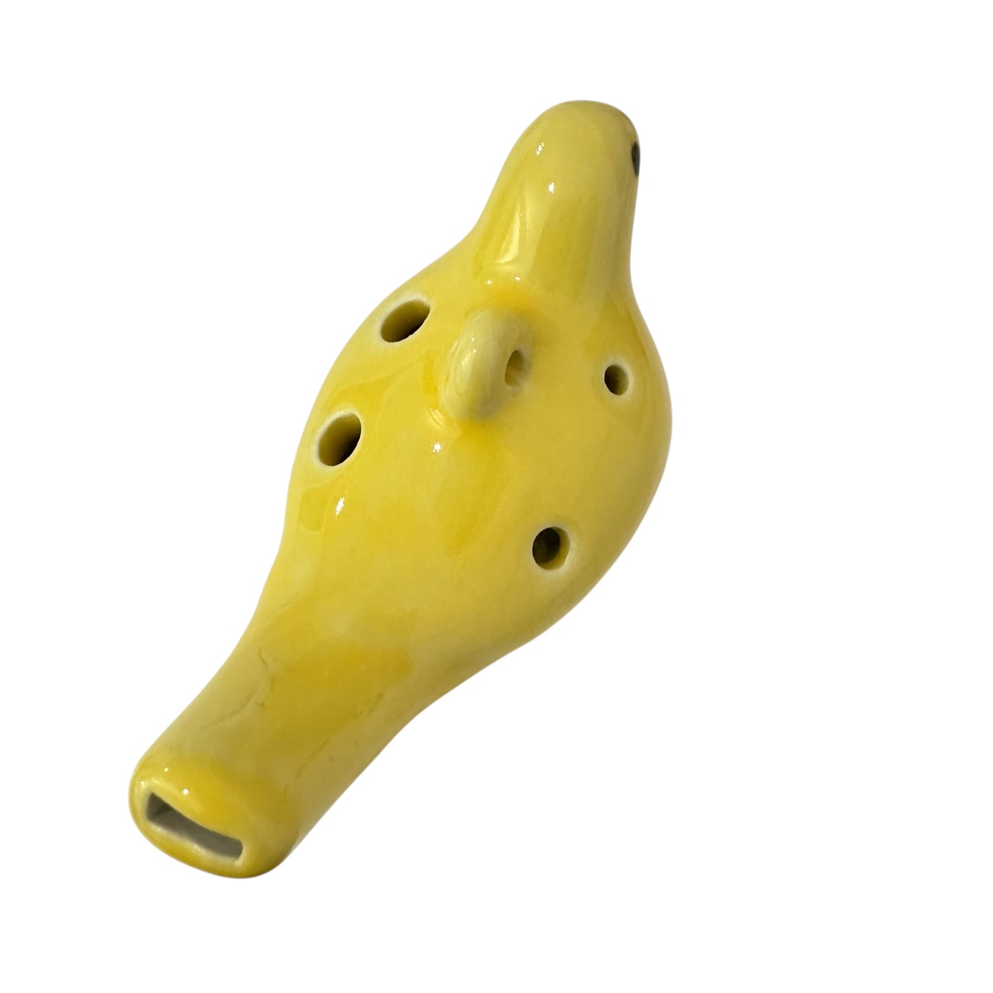 Ceramic Bird Ocarina - 6-Hole Musical Instrument - Yellow
