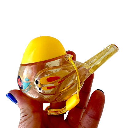 Clear Water Whistle Bird - Whimsical Water-Filled Whistle (Yellow)