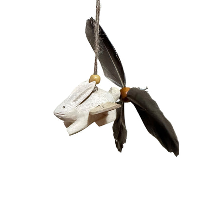 Wooden Wind Spinning Flying Rabbit