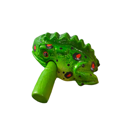 3" Medium Green Fire Musical Percussion Frog