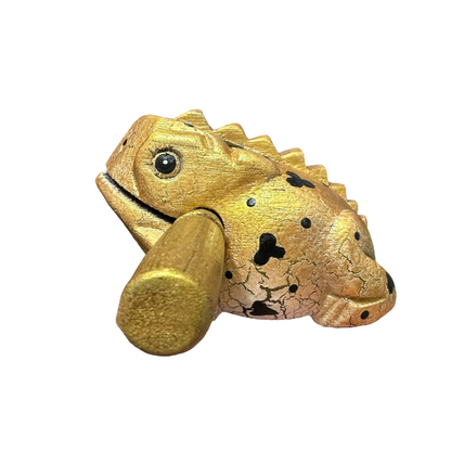 4" Large Golden Frog Musical Frog Percussion Instrument