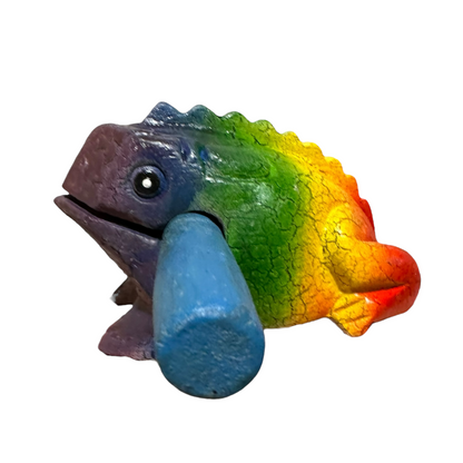 4" Large Rainbow Frog Musical Frog Percussion Instrument