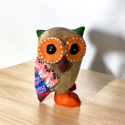 Green-Eared Owl with Orange Eyes