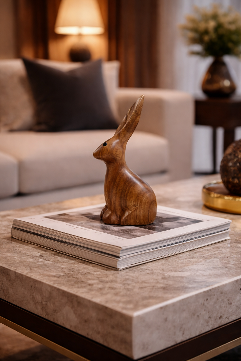Handcarved Wooden Bunny — Artisan India | Albizia Wood