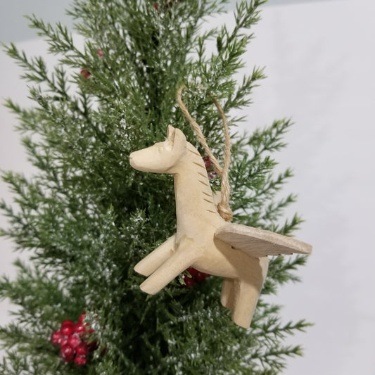 Wooden Flying Horse ornament