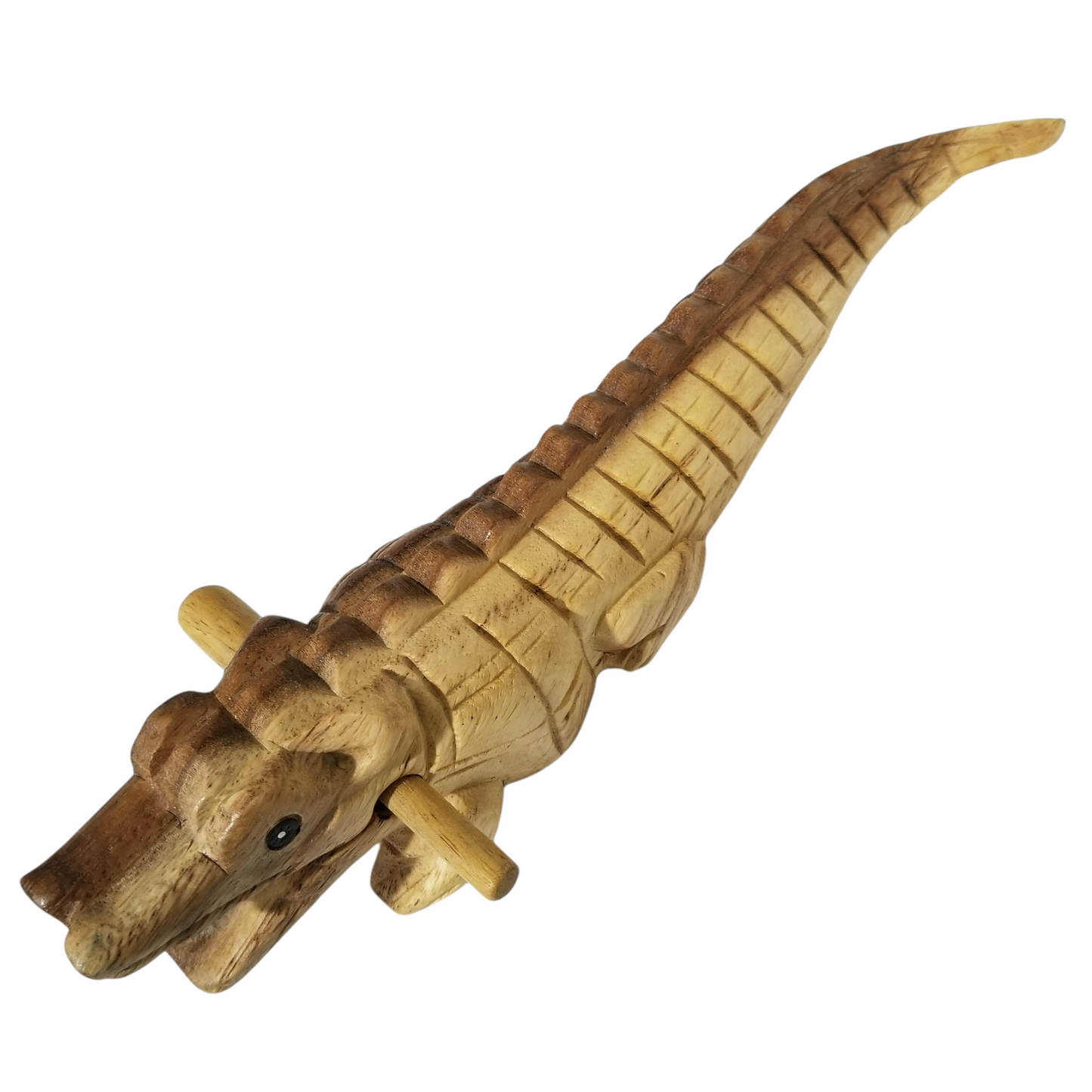 Wooden musical percussion intrument alligator