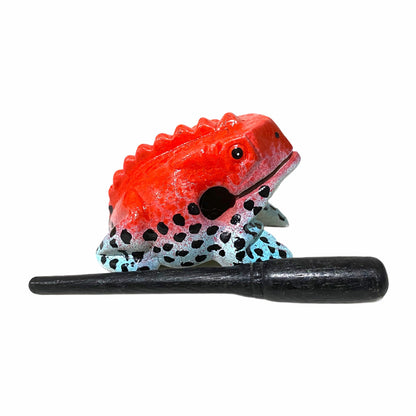 3" Medium Red Dart Musical Percussion Frog